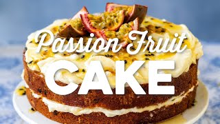 Passion Fruit Cake  Super Easy  Supergolden Bakes [upl. by Naeruat]