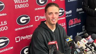 Georgia quarterback Carson Beck speaks after Bulldogs offense struggles in loss at Ole Miss [upl. by Niamart]