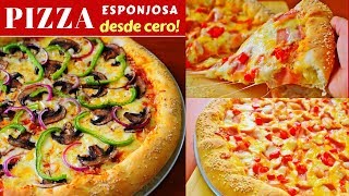 Prepara PIZZAS caseras ESPONJOSAS paso a paso DESDE CERODulce Hogar Recetas [upl. by Anived331]