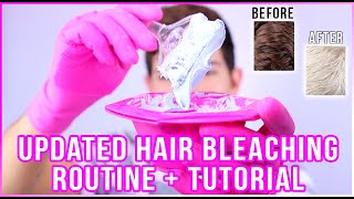 HOW TO BLEACH YOUR HAIR AT HOME  DARK BROWN TO BLONDE TUTORIAL [upl. by Gilly]