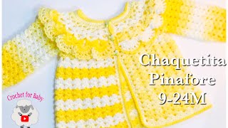 Como tejer chaquetita chambrita casaquinho para niñas 12 a 18 meses Crochet for Baby 181 [upl. by Ethbun]