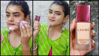 Lakme Invisible Finish Foundation review and Demo  SHADE 01  Affordable  SPF 8  Ria Das [upl. by Tomasz]