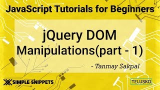 44 JQuery DOM Manipulations Part 1 [upl. by Ayekan331]