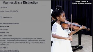 Trinity Violin Grade 2 Exam 20202023 Distinction Candidate  Vanessa Chitambo [upl. by Ardnot]