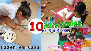 10 DICAS de ATIVIDADES DE 3 A 4 ANOS  Fazer em CASA [upl. by Ocire]