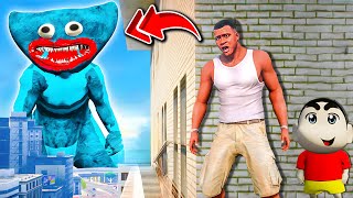 Franklinamp ShinChan Escaping From Huggy Wuggy Monster in GTA 5 [upl. by Potts214]