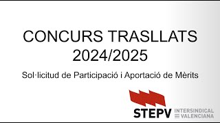 Concurs trasllats 2024 2025 [upl. by Alleacim]