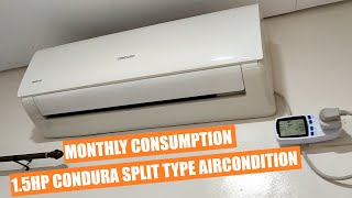 15HP CONDURA Split Type Aircon Monthly Consumption [upl. by Kilan269]