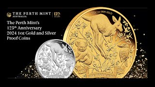 The Perth Mints 125th Anniversary 2024 1oz Gold and Silver Proof Coins [upl. by Haseefan]