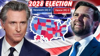 WayTooEarly 2028 US Election PREDICTION JD Vance vs Gavin Newsom [upl. by Enneyehs]