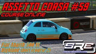 Assetto Corsa 59 Course online  Abarth 500 SS  Highland short course 2 [upl. by Ecar]