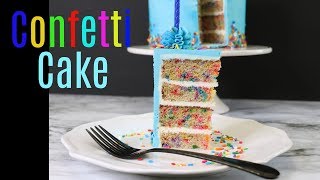 Funfetti Cake  How to make a Confetti cake from scratch [upl. by Tristam847]