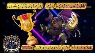 RESULTADO DO SORTEIO DE 500 INSCRITOS DO CANAL  DIGIMON MASTERS ONLINE  LADMO [upl. by Tija435]