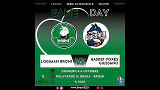 LOGIMAN BRONI 22 Vs V BASKET FOXES GIUSSANO [upl. by Akirehc]