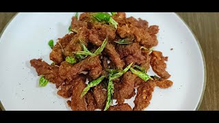 Spicy Beef Fry  Perfectly Crispy Beef Fry aldrinskitchen [upl. by Oinotnas]