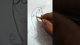 how to draw peacock freehand newytshorts please like amp subscribe [upl. by Assenov]