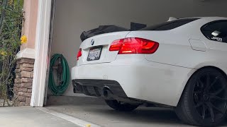 BMW E92 335i N55 Catless downpipe with stock exhaust sound ￼ [upl. by Alpheus]