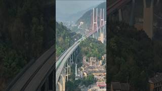 Beipanjiang Rock Frame Bridge Guizhou China中国贵州北盘江岩架大桥 [upl. by Nodroj]