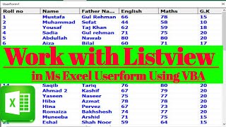 Work with ListView Control in Ms Excel Userform Using VBA With Easy and Simple Method [upl. by Leryt]