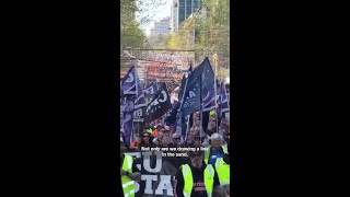 Tradies take to Melbourne streets for CFMEU rally [upl. by Motteo]