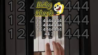 Baby shark piano tutorial piano music tutorial babyshark kids [upl. by Bud]