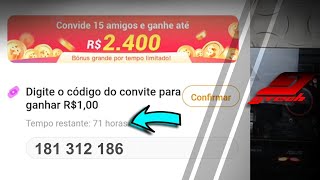 Como colocar CÓDIGO de CONVITE no KWAI [upl. by Anceline]