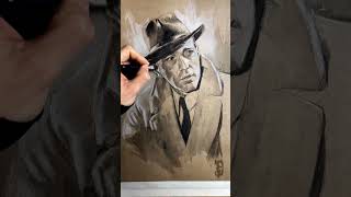 Sketching Humphrey Bogart art portrait HumphreyBogart [upl. by Adkins988]