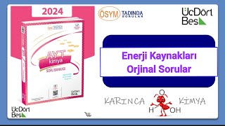 345 AYT Kimya Soru Bankası 2024 Çözümleri  Enerji Kaynakları Bilimsel Gelişmeler Orjinal Sorular [upl. by Aem]