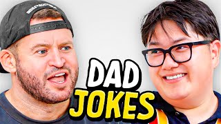 Dad Jokes  Dont laugh Challenge  Alan vs Andrew  Raise Your Spirits [upl. by Enirehtak9]