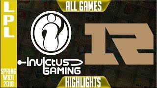 IG vs RNG Highlights ALL GAMES  LPL Spring 2018 S8 W1D1  Invictus Gaming vs Royal Never Give Up [upl. by Bopp]