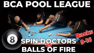 Balls of Fire v Spin Doctors 916 BCA 8Ball Pool League San Diego Metro Week 17 of 38 [upl. by Anne-Corinne]