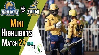 Short Highlights  Peshawar Zalmi Vs Karachi Kings  Match 27  15 March  HBL PSL 2018M1F1 [upl. by Etta]