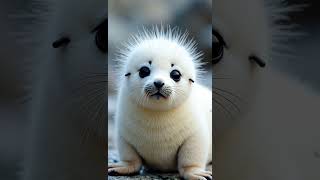 Adorable White Seals with Delicate Features seals cuteanimals wildlife [upl. by Marion]