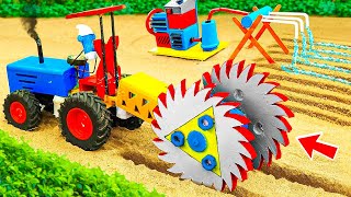 Diy tractor mini bulldozer and tiller saw setting up a water supply for the farm [upl. by Cherice]