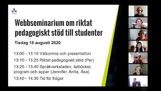 Webbseminarium om riktat pedagogiskt stöd till studenter [upl. by Gusella]