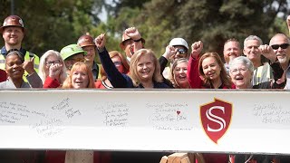 Stockton Campus Construction Beam Signing  Stanislaus State [upl. by Auqenahs]