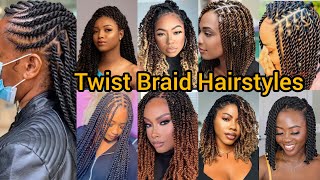 Elegant Twist Braid Hairstyle  Passion Twist Braid  Senegalese Twist  Kinky Twist Braid Hairstyle [upl. by Eve328]