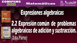 Expresión común de problemas algebraicos de adición y sustracción 2da Parte [upl. by Yartnoed4]