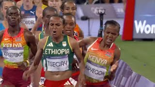 Beatrice Chebet Womens 5000m Gold Medal Faith Kipyegon amp Gudaf Tsegay Fight olympic paris 2024 [upl. by Marelya161]