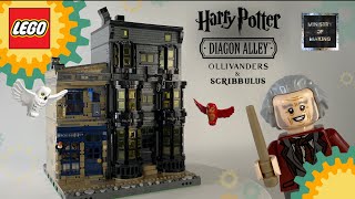 Ollivanders and Scribbulus Modular Custom MOC Lego Harry Potter Diagon Alley Review lego [upl. by Sivahc]