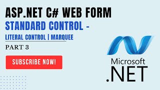 3 ASPNET C WEB FORM Control  Literal  Marquee  ITHW  ASPNET [upl. by Atoiganap]