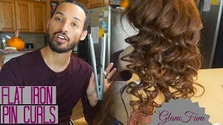 How to do Pin curls with a flat iron [upl. by Annaihr]