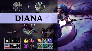 Diana Mid vs Tryndamere  NA Challenger Patch 1413 [upl. by Mylan]