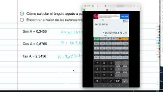 Uso de la calculadora para encontrar el ángulo a partir de una razón y las razones recíprocas [upl. by Ahsiryt625]