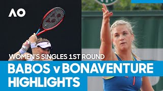 Timea Babos vs Ysaline Bonaventure match highlights 1R  Australian Open 2021 [upl. by Brooks]