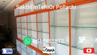 Bakery interior design ideas Tamilnadu Kerala with glass shelf display racks for bakery [upl. by Meensat141]