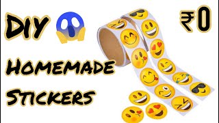 DIY Homemade Stickers  DIY Stickers  How To Make Stickers At Home  How To Make Own Emoji Stickers [upl. by Saenihp766]