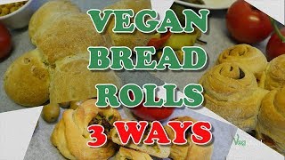 vegan bread rolls 3 ways with chickpeas and vegetables panini vegani con ceci e verdure [upl. by Nevak644]