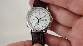 1993 Seiko quartz chronograph mens vintage watch with alarm Model reference 7T326A50 [upl. by Donavon]