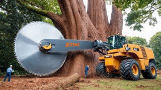 Extreme Dangerous Fastest Big Chainsaw Cutting Tree Machines  Monster Stump Removal Excavator 59 [upl. by Antonella]